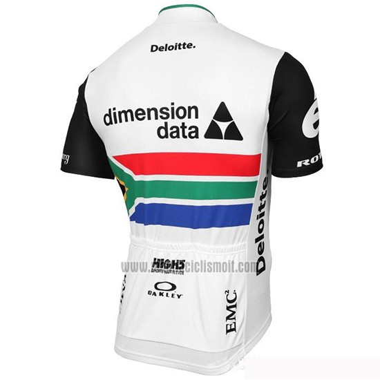 2019 Abbigliamento Ciclismo Dimension Data Campione Sudafrica Manica Corta e Salopette